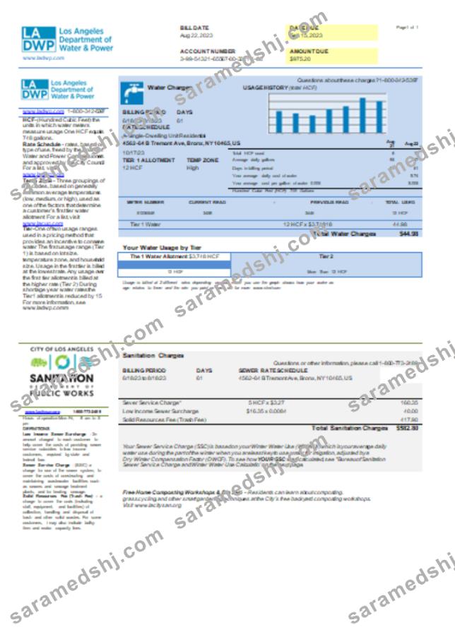 LA DWP utility business bill, SCR